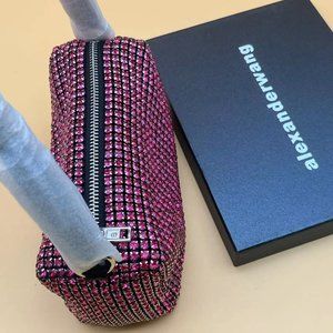 Alexander Wang crystal embellished leather trim shoulder bag